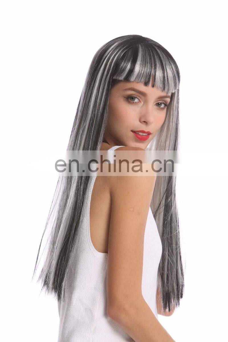 Carnival black white grey party wigs P-W221