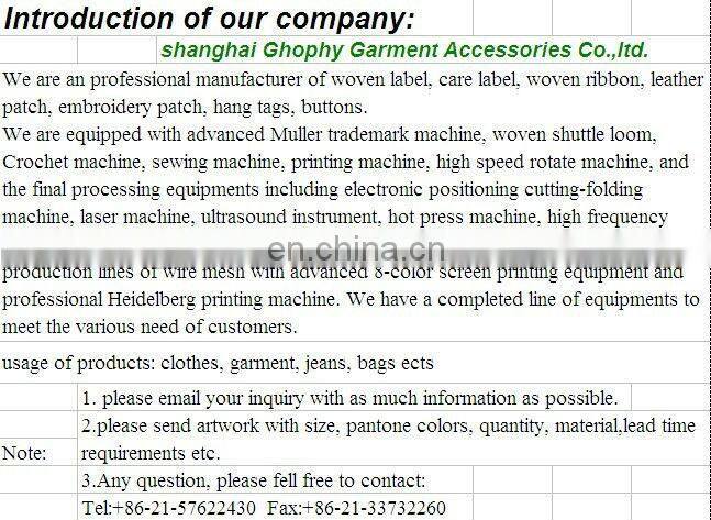 Leather Labels/Woven Label/Rubber Label For Attention