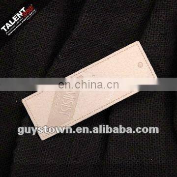 custom PU leather private brand logo patch for jeans label