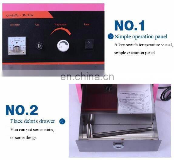 floor standing type stainless steel commercial electric cotton candy making machine with cover and music box