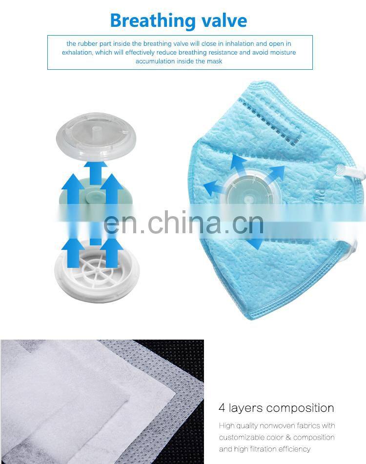 Disposable FFP2 Dust Mask Fold Mask with Valve