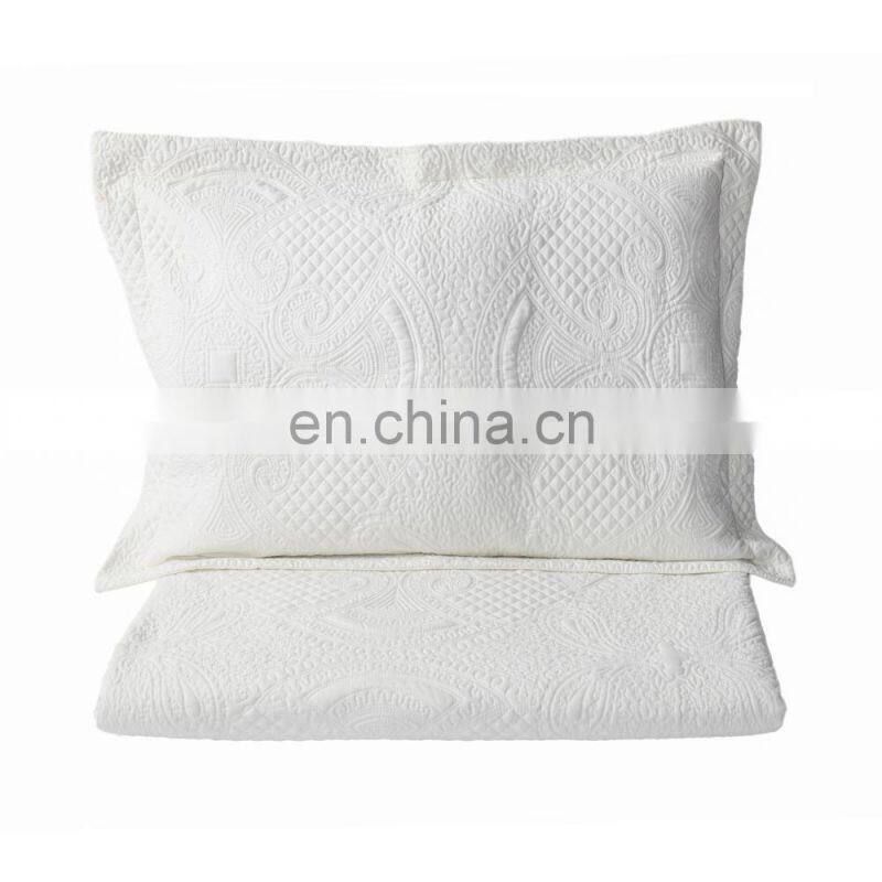 All Weather Embossed Detail Washable Quilt 106" L x 70" W and 1 Pillowcase 20x28 Inch Bedding Set