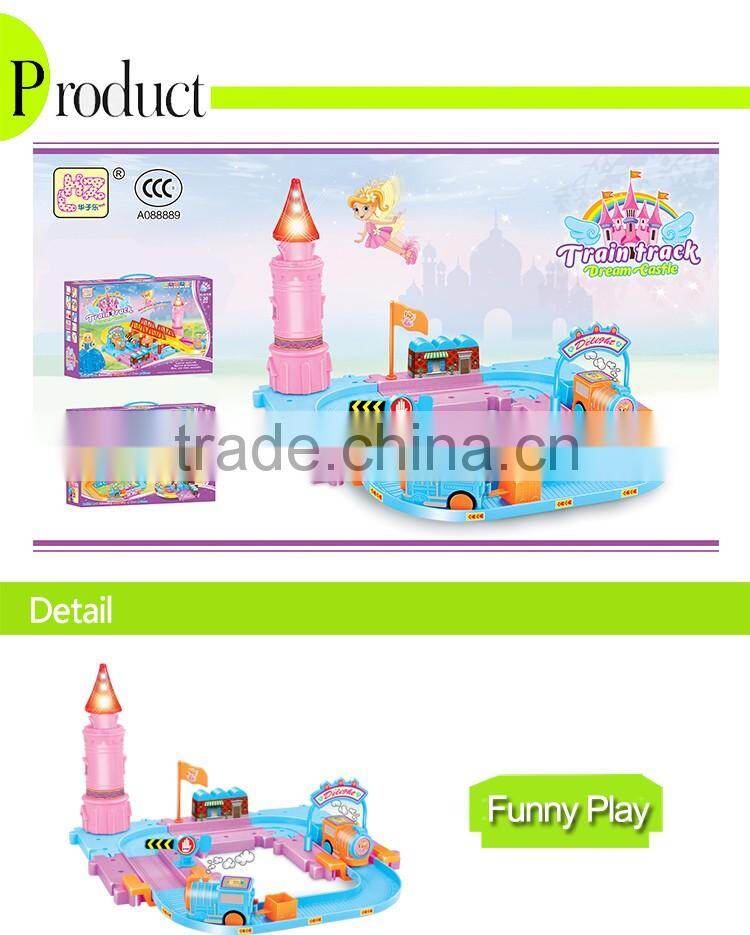 Small princess castle building blocks train set building block toy
