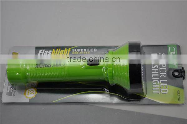 iron & plastic led flashlight with difference color made in china