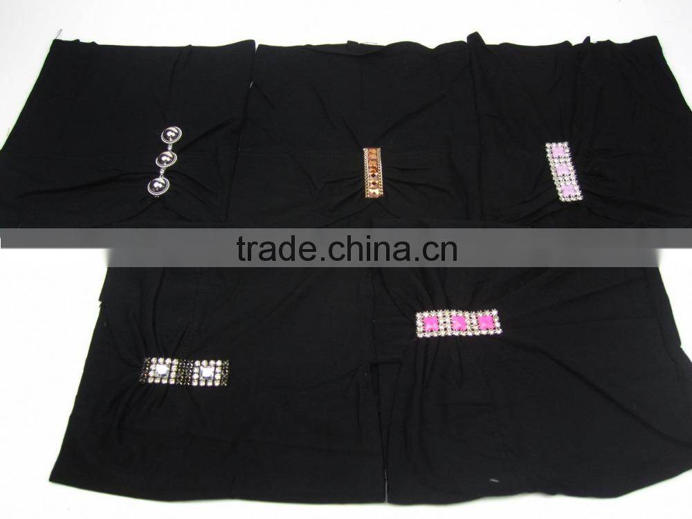 Black islamic turban muslim underscarfs with side pleats