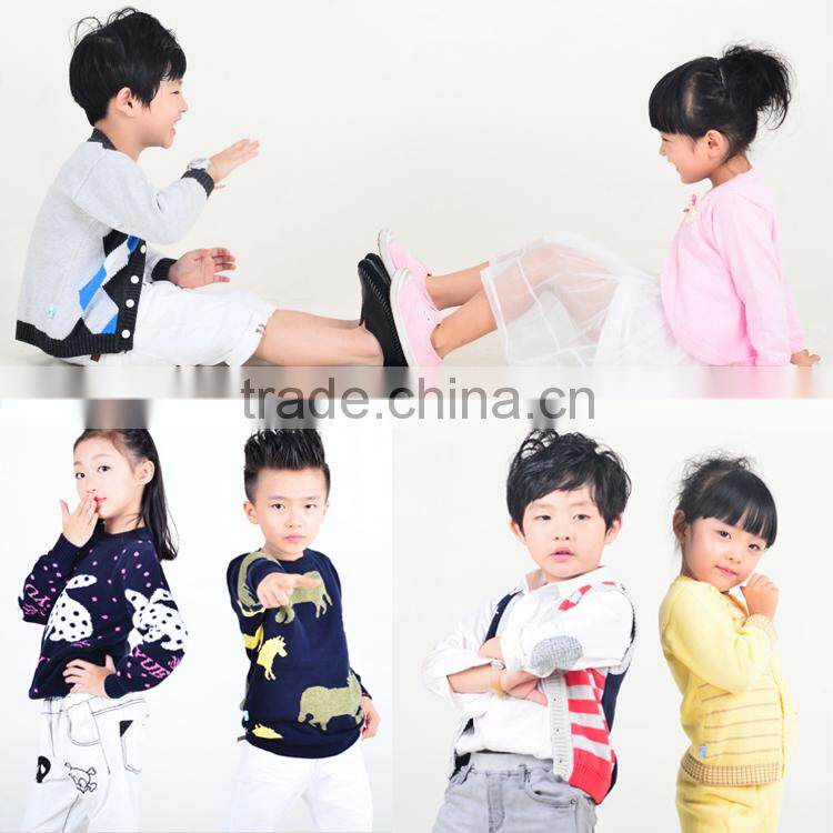 PD15119 Cotton Polo Knitted Jumper Red Girls Lapel Jumpers