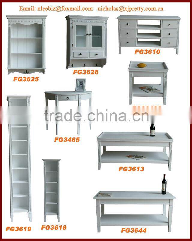 white color wooden dressing table with mirror / wooden bedroom furniture