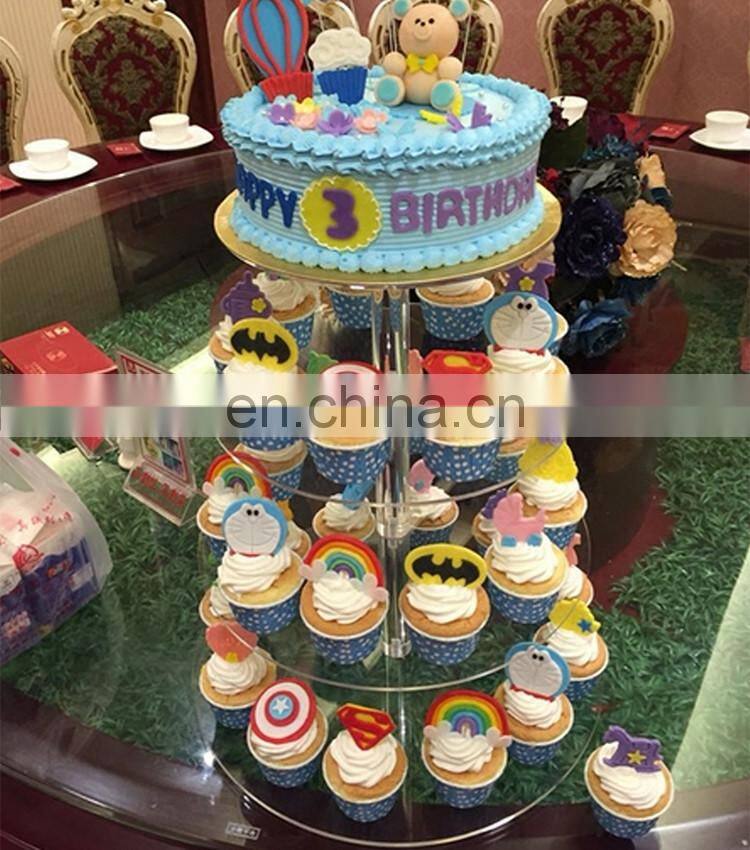 Clear Acrylic Cupcake Stand Dessert Tower Holder Display with Base for Wedding Cake Stand