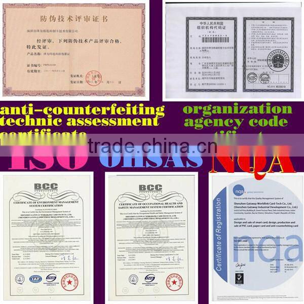 hanging header card with anti-fake function