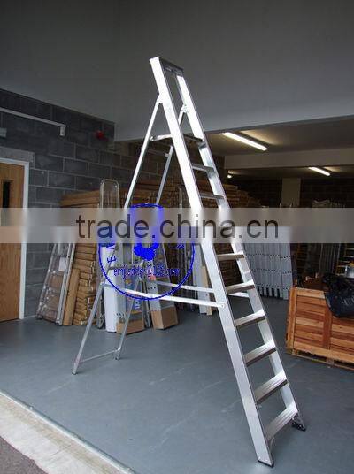 8 step Aluminium Platform Step Ladders BS2037 Class1