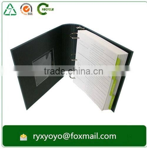 custom loose-leaf a4 size 2" D shape ring binder with catalog insert pages