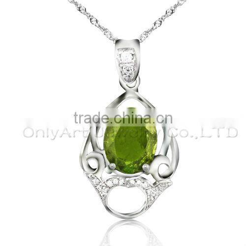 wholesale antique gemstone silver pendant in delecate design