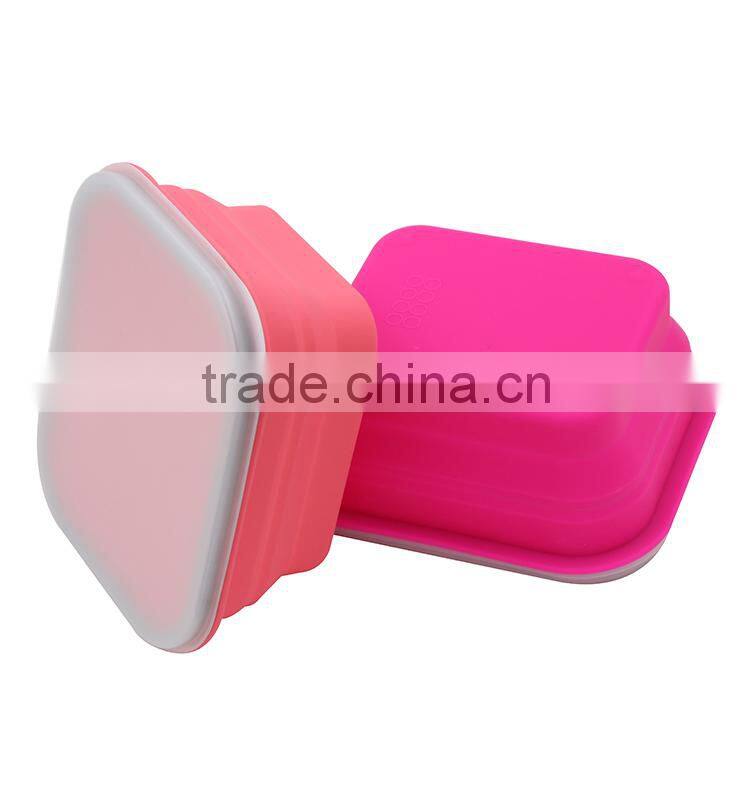 Reusable 600 ML Silicone children lunch box for Christmas Promo