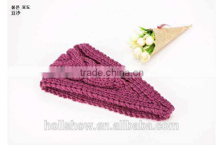 Fashion Ladies Vogue Magnetic Solid Color Stretchable Knitted Headband