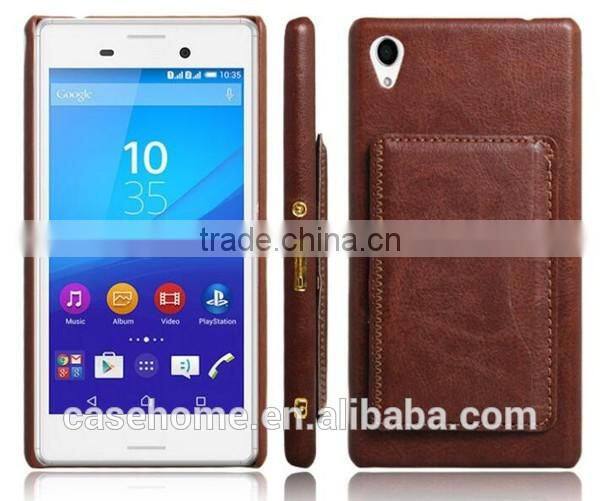 Brown Back Cover For Sony Xperia E4 Back Flip Leather Cover Case