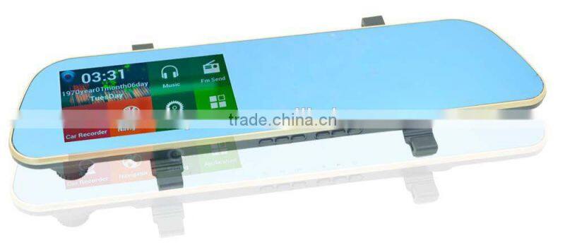 Car bluetooth rearview mirror with fm transmitter