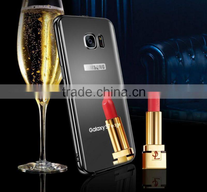 Original KXX with Mirror Case for Samsung S7 edge KXX Luxury Stainless steel frame Acrylic backplane Cover MT-5581