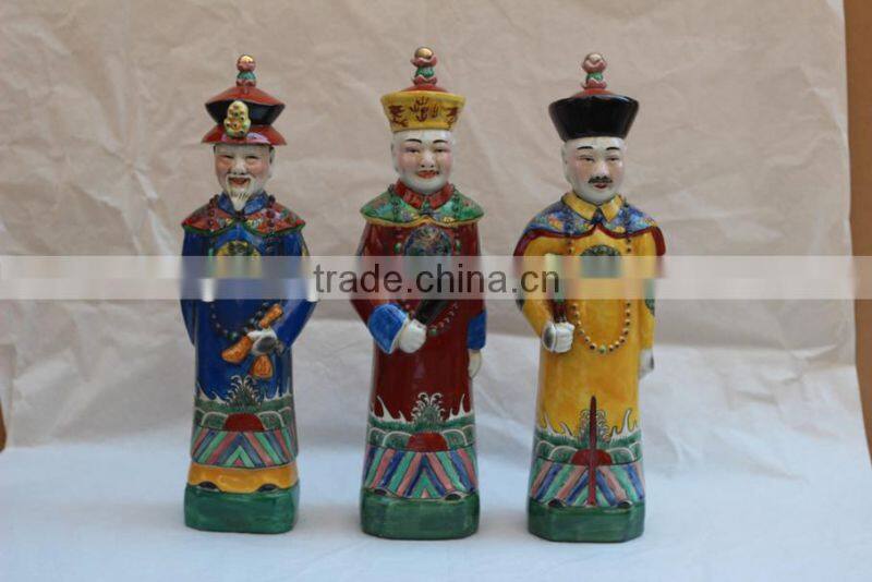 Chinese antique blue and white ceramic figure sculpture