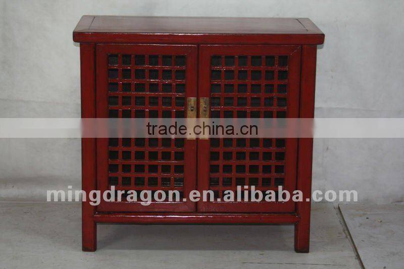 chinese antique furniture pine wood Shanxi red two door cabinet