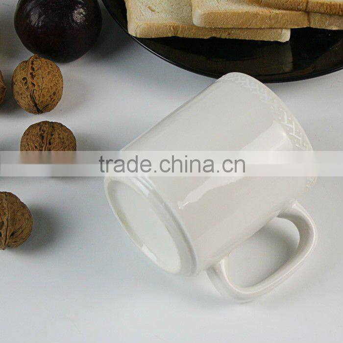 Unique Lovely Design High-grade Romantic handpainting white ceramic hot coffee cup
