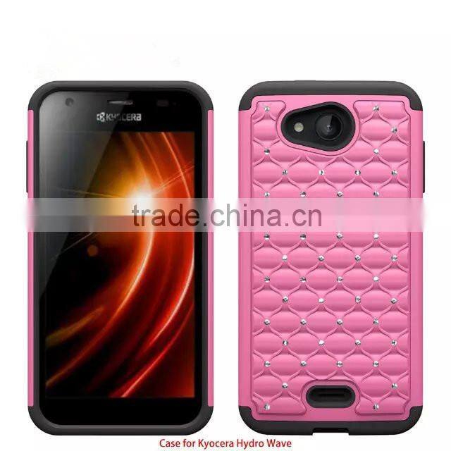 Keno Shining Diamond-studded Armorbox Drop Resistant Silicone Case for Kyocera Hydro Wave