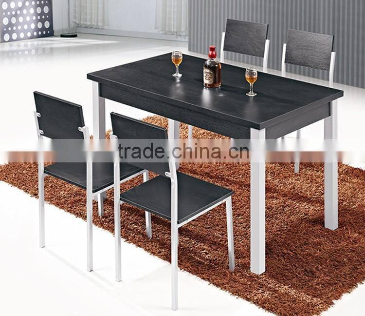 Cheap dining room furniture customized colors cheap four seater black wood dining table for home