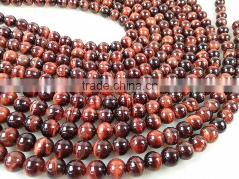 Factory Price Polish Natural Stone Beads Red Tiger Eye Stone Loose Beads