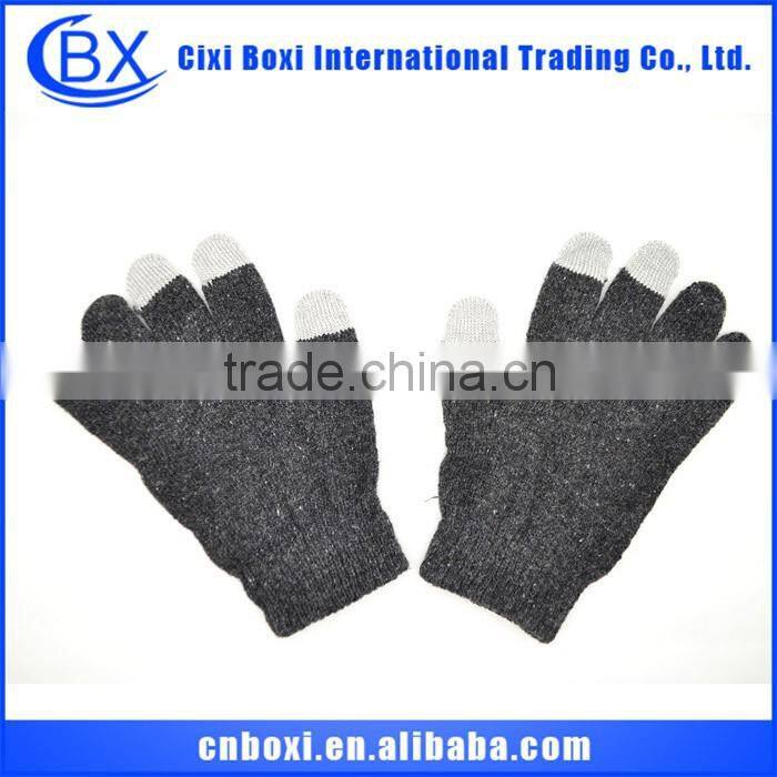2014 Best sale Christmas gift custom acrylic glove,knitted finger touch screen gloves