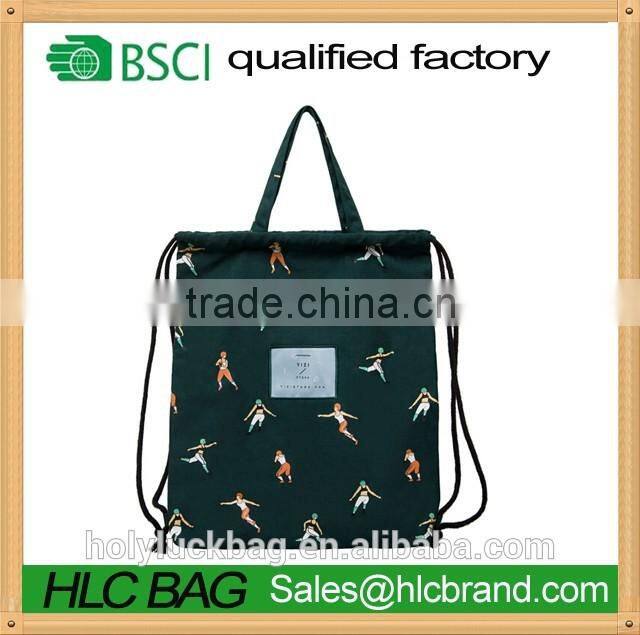 New Fashion cotton drawstring backpack bag with handle