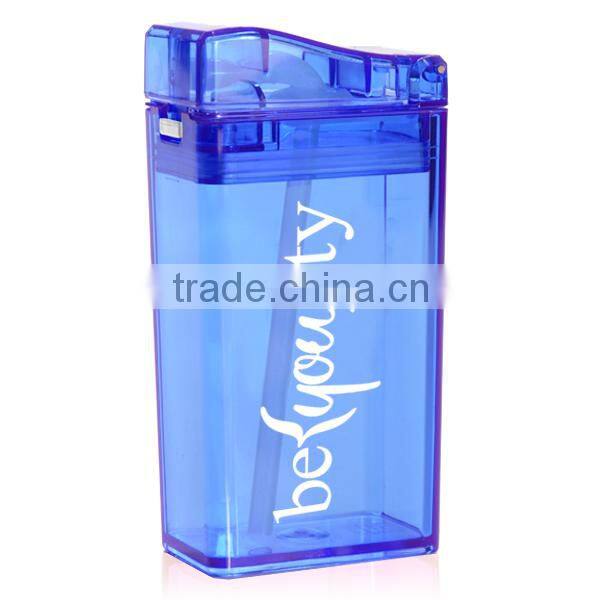 240ml/8oz good healthy rectangle shaped children plastic drink box with straw