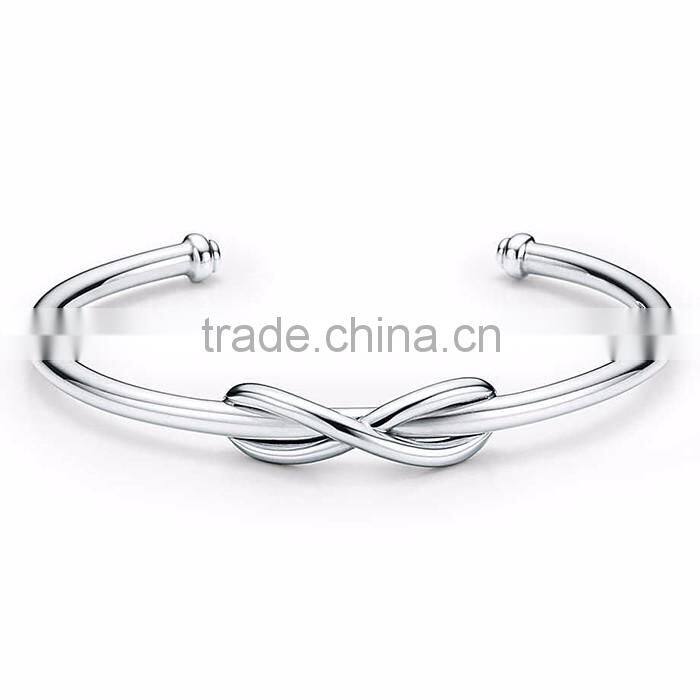 Factory wholesale price 925 bangle cuff silver infinity bangle