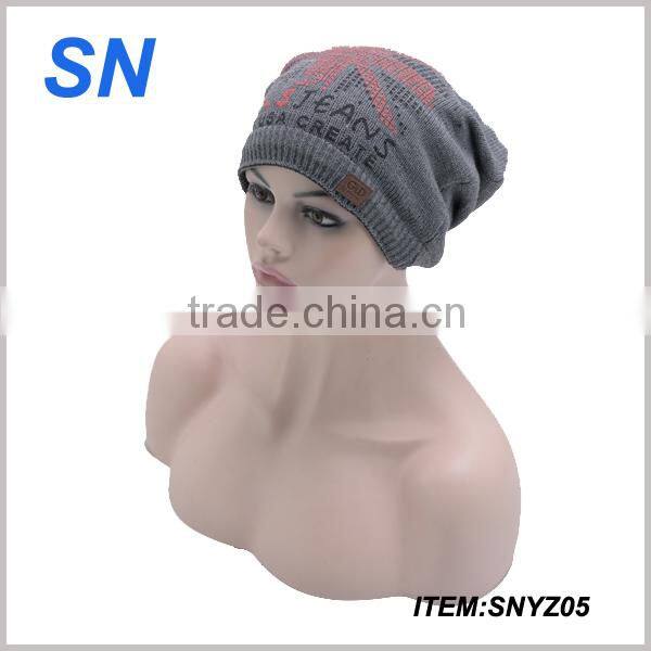 custom novelty acrylic knitted pom pom hat lady