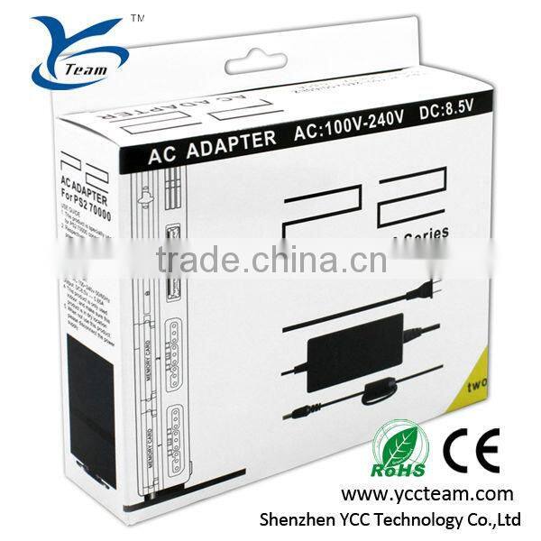 AC adapter and power cord for PS2 70000 with UK/EU/UK plugs