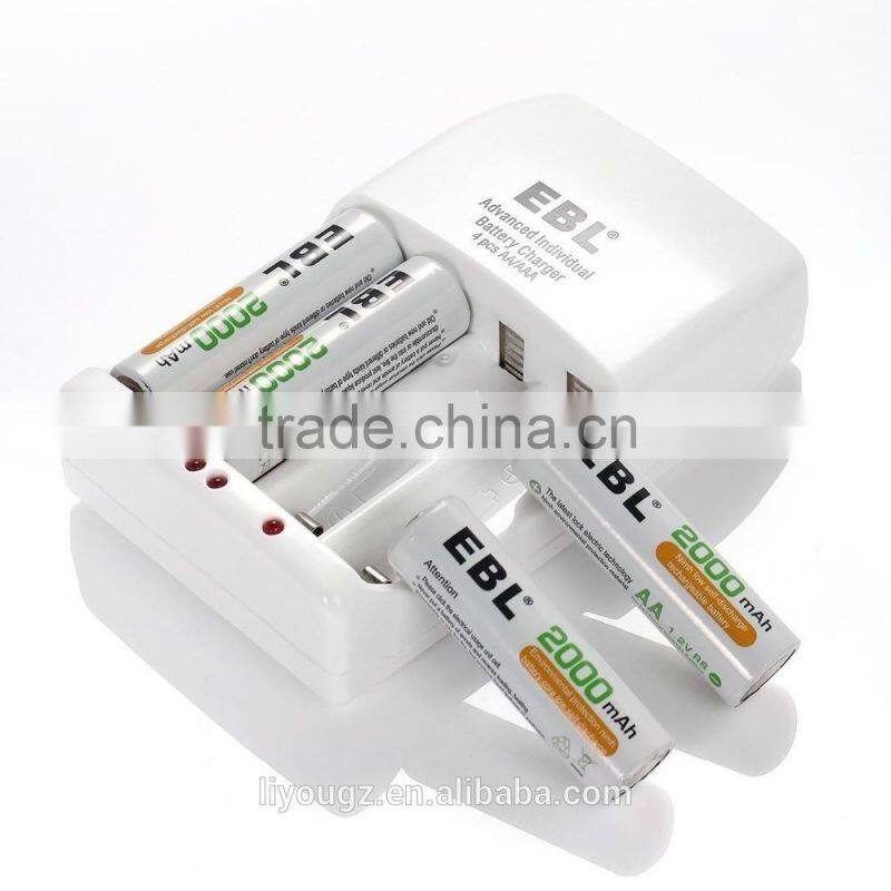 EBL AA/AAA battery charger 4pcs AA/AAA battery 914A quick charger