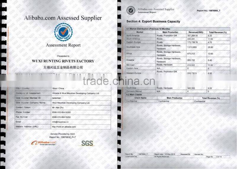 FACTORY FLANGE STEEL ELECTRIC ELEVATOR MULTI TYPE RIVETS