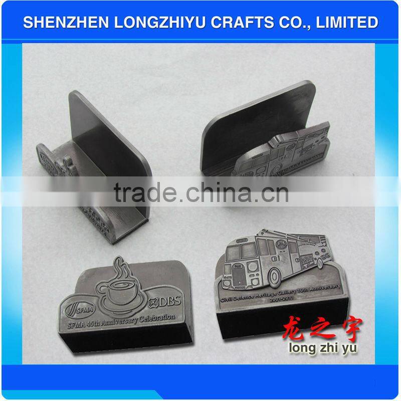 Custom antique bronze plating die casting name card holder id card holder