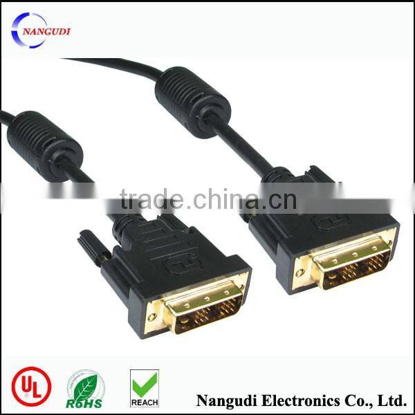 DVI cable 18 Pin+5 Pin Male to Male+2 Ferrite