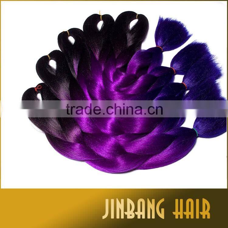 Purple Ombre Braiding Hair Two Tone High Temperature Fiber braiding hair 100g/pcs synthetic braiding hair Extensions