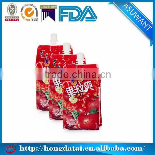 Food grade plastic bag for liquid soap with spout