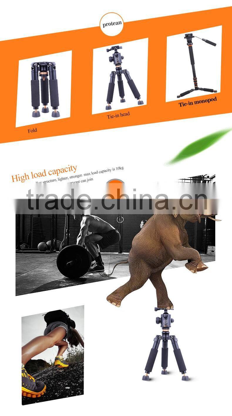 QZSD-Q178 Portable 0.53KG Folding Ultra Aluminum alloy tripod compact desktop Macro mini tripod kit with ball head for DSLR