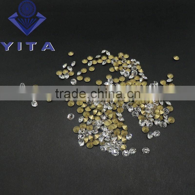 Popular wholesale ss7 2.2mm white glass rhinestone;pointback shape rhinestone;shiny point back glass chatons