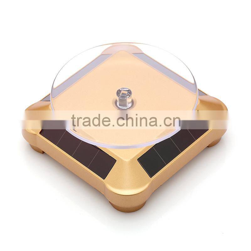 Jewerly small Solar turntable rotating display stand,Solar energy display shelf stationary display stand