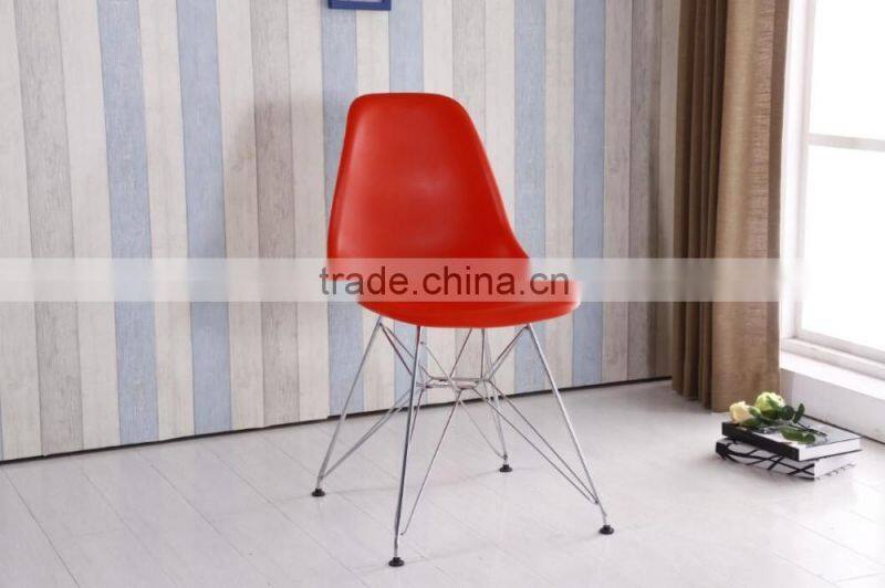 Home furniture hot sale plastic chair with aluminum legs