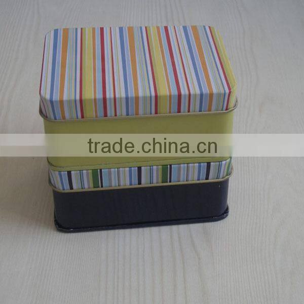 canned food bulgaria square tin cans candy,coffee,watch ,soap tin can