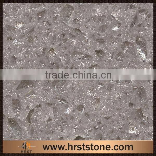 Crystal shining light grey quartz slabs on sale