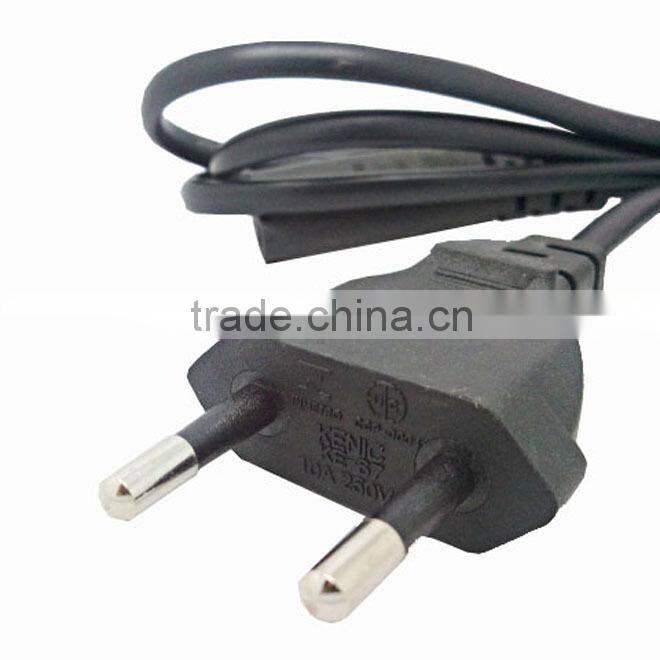 Copper conductor ac power cord for tv 2 pin ac power cord