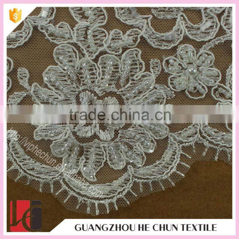 HC-1910-1 Hechun Factory New Product Indian Embroidered Crochet Stretch Lace Trim