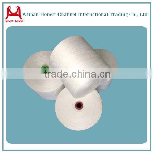 Raw white 30s polyester spun yarn for sewing thread / 100% spun polyester yarn