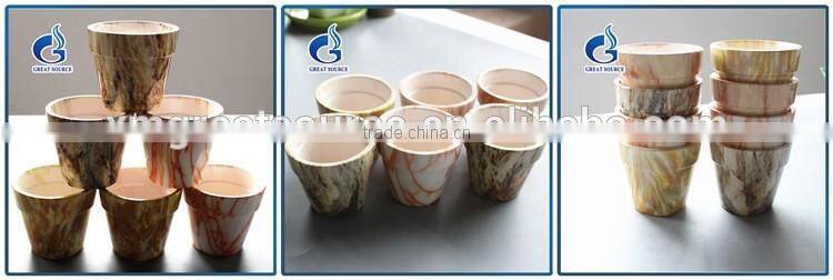 New Imitated stone style finsh flower pot with flamble glazed ceramic