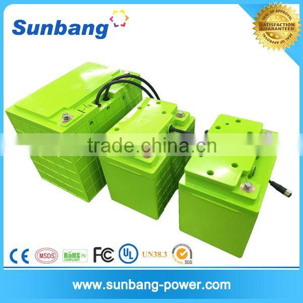 Customized voltage&capacity deep cycle rechargeable lithium 12v 24v 36v 16v e-bike lifepo4 battery 12v 45ah